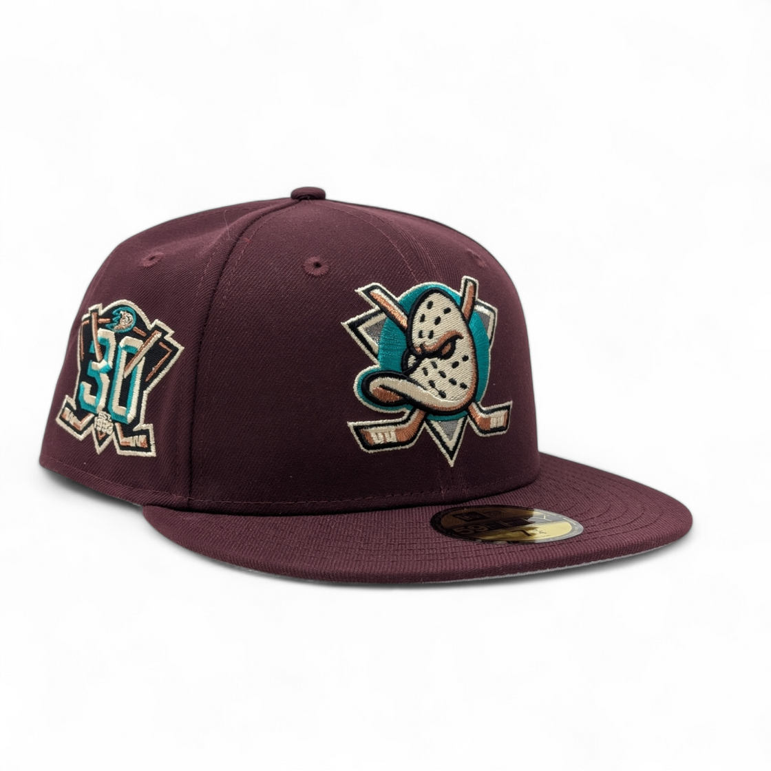 Anaheim Ducks 30th Anniversary 59FIFTY New Era Fitted Hats Maroon