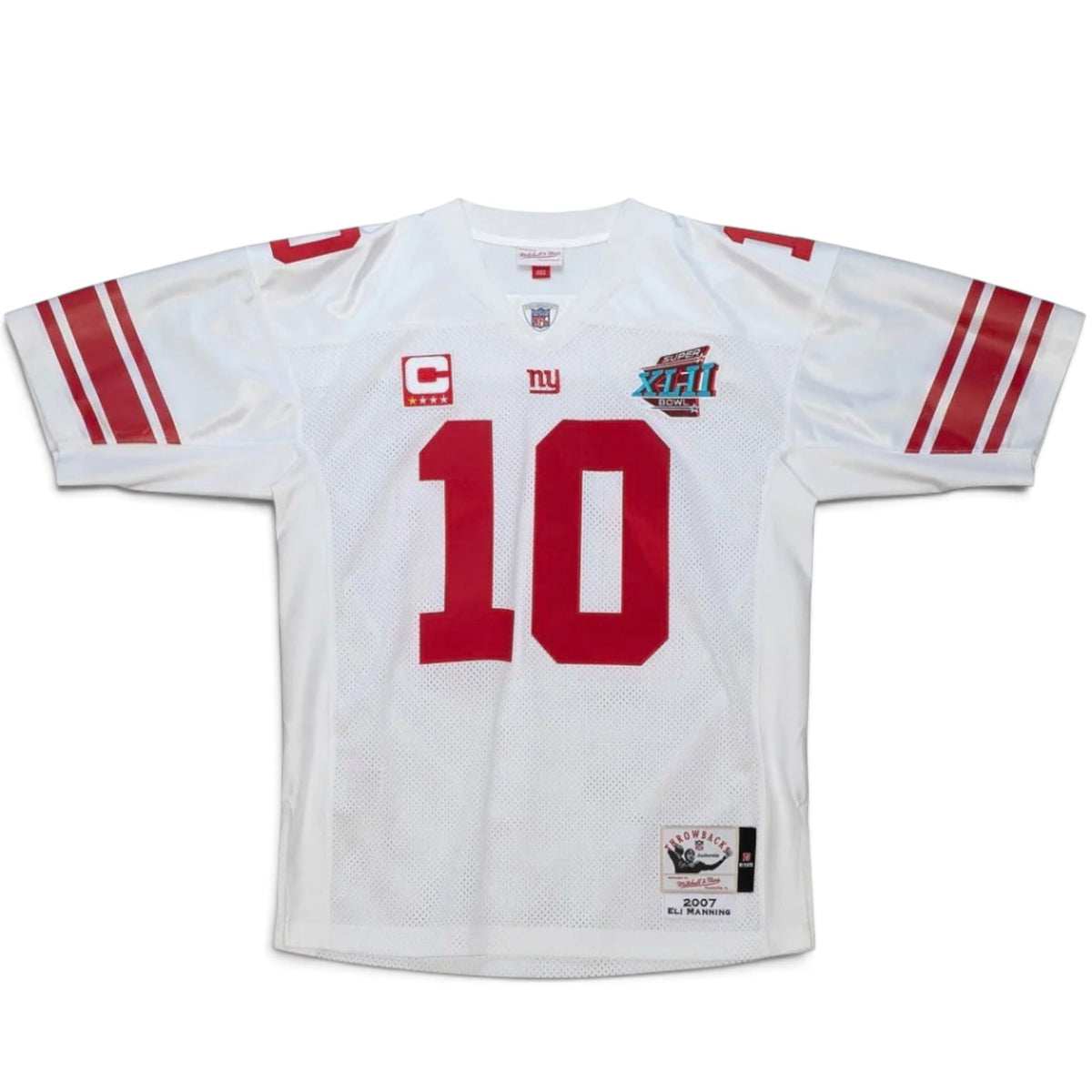 Eli Manning White New York Giants Mitchell & Ness 2007 Authentic Throwback Retired Player Jersey