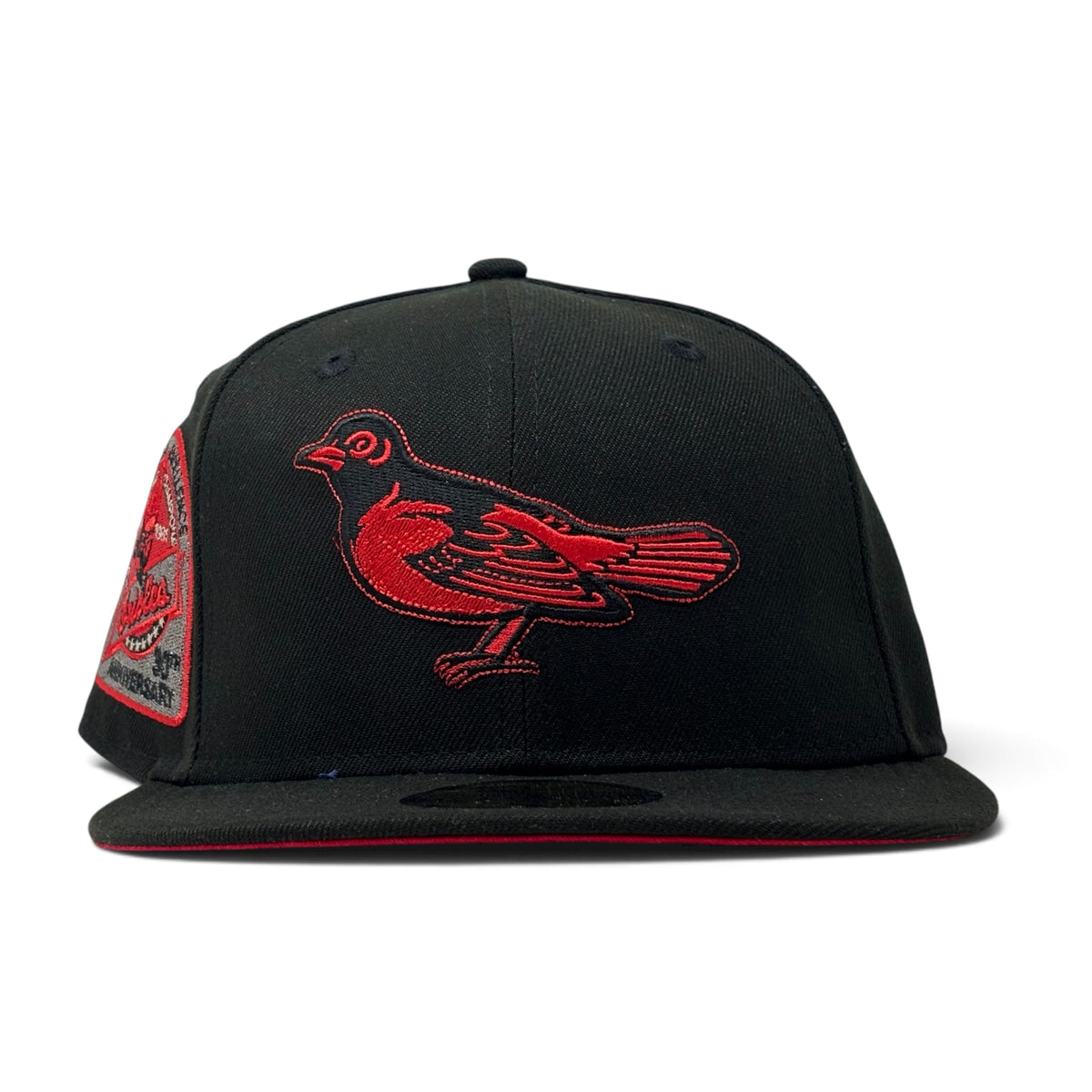 Baltimore Orioles 30th Anniversary New Era All Black/Red Logo Fitted Hat