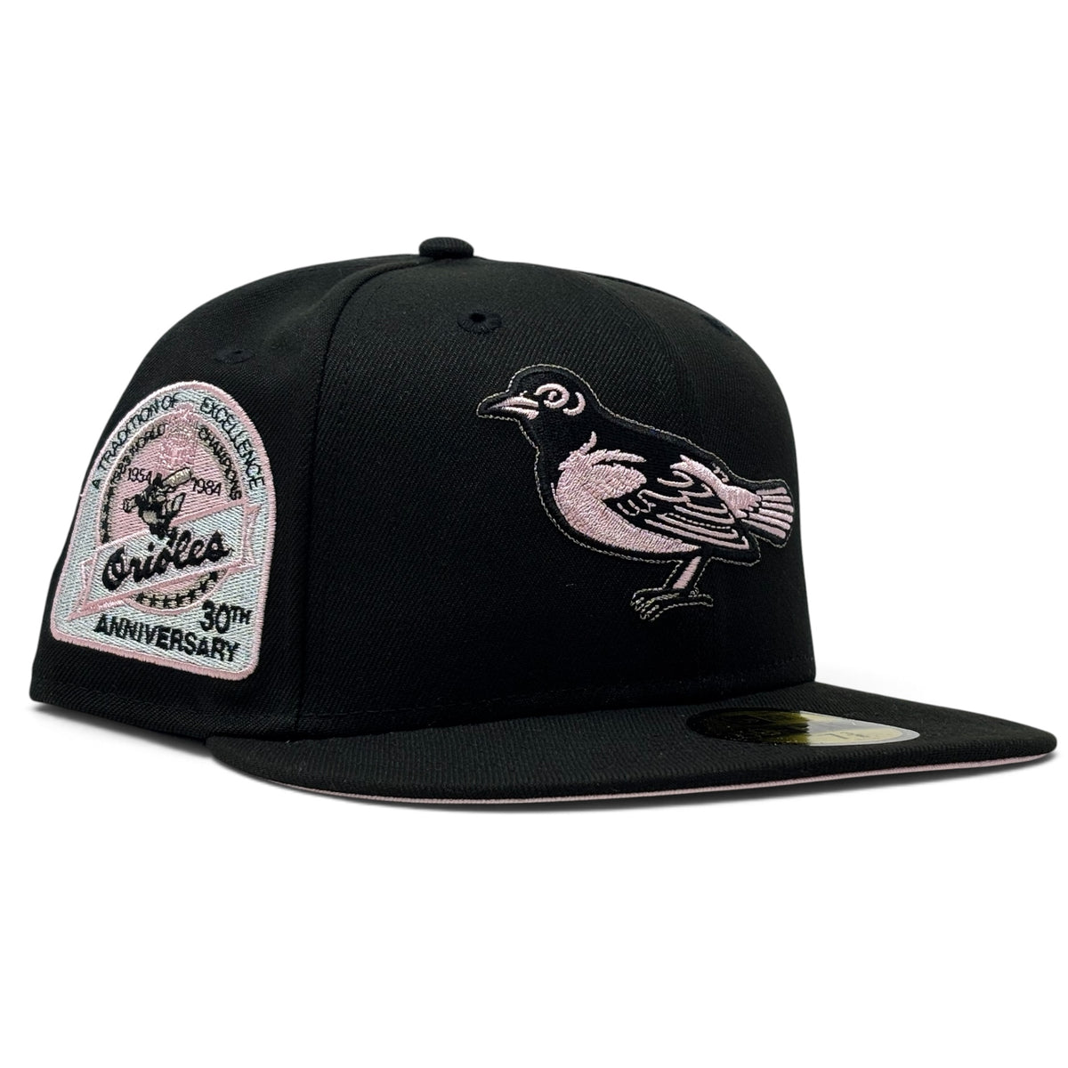 Baltimore Orioles 30th Anniversary New Era All Black/Pink Logo Fitted Hat