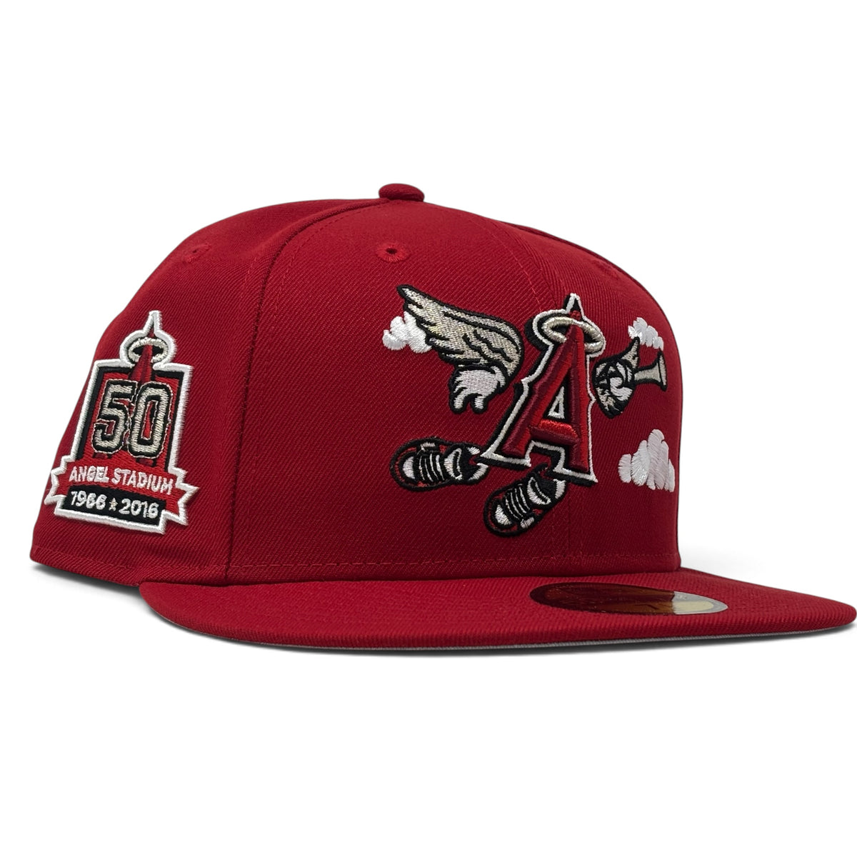 Los Angeles Angels 50th Anniversary “Flying Angels” Pack 59Fifty New Era Fitted Hat-Red