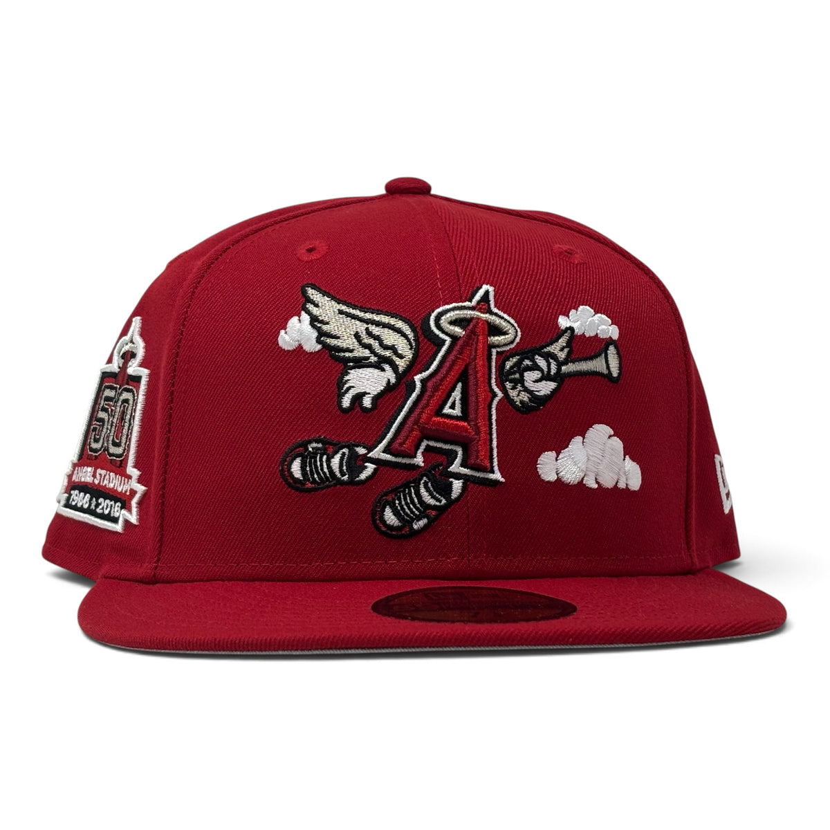 Los Angeles Angels 50th Anniversary “Flying Angels” Pack 59Fifty New Era Fitted Hat-Red