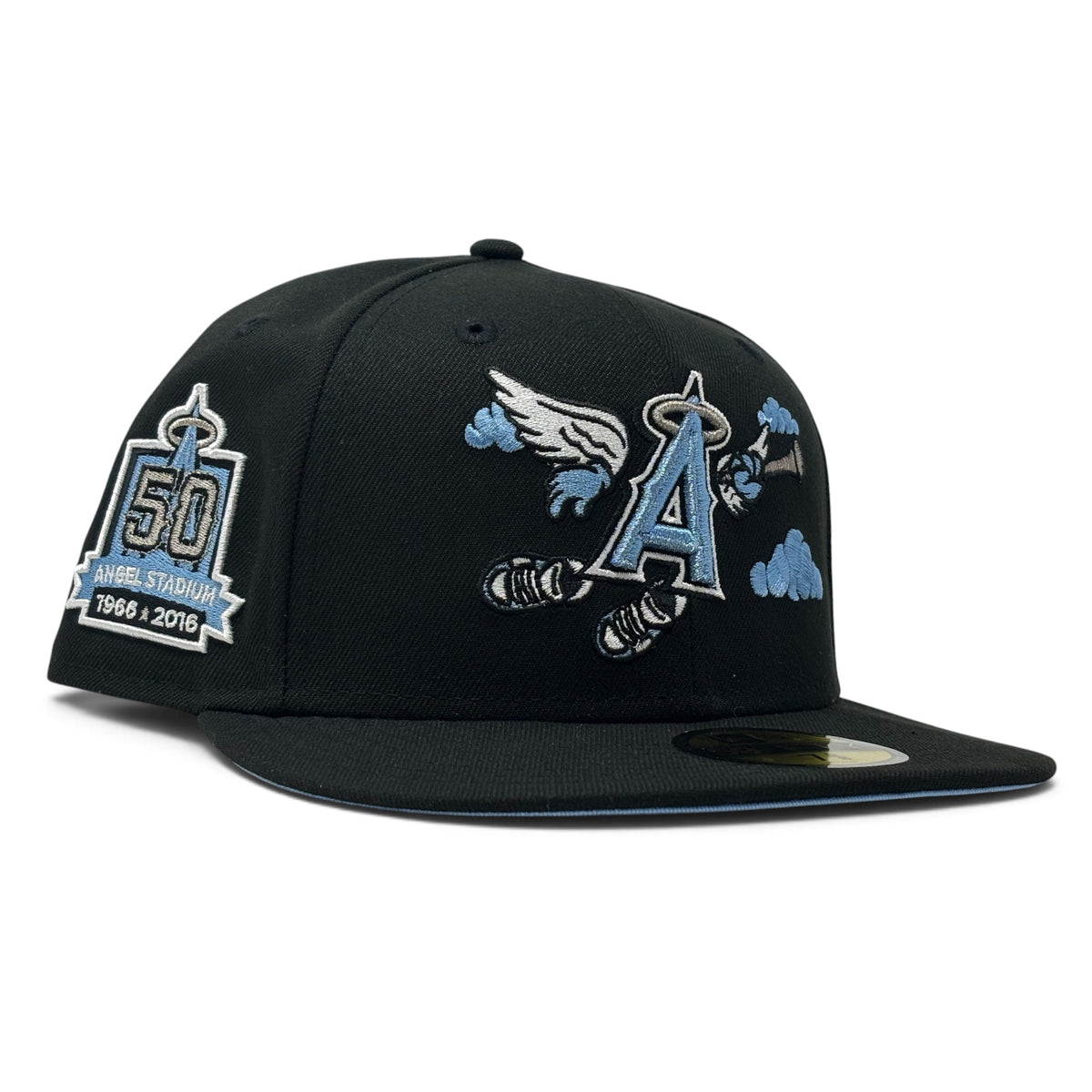 Los Angeles Angels 50th Anniversary “Flying Angels”  59Fifty New Era Fitted Hat-Black Sky