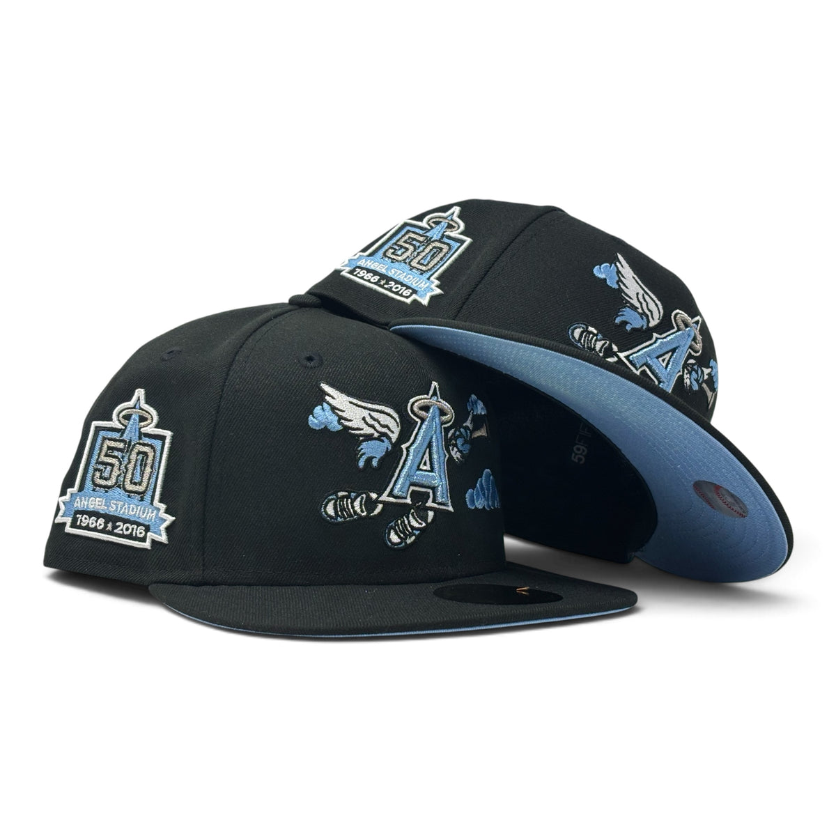 Los Angeles Angels 50th Anniversary “Flying Angels”  59Fifty New Era Fitted Hat-Black Sky