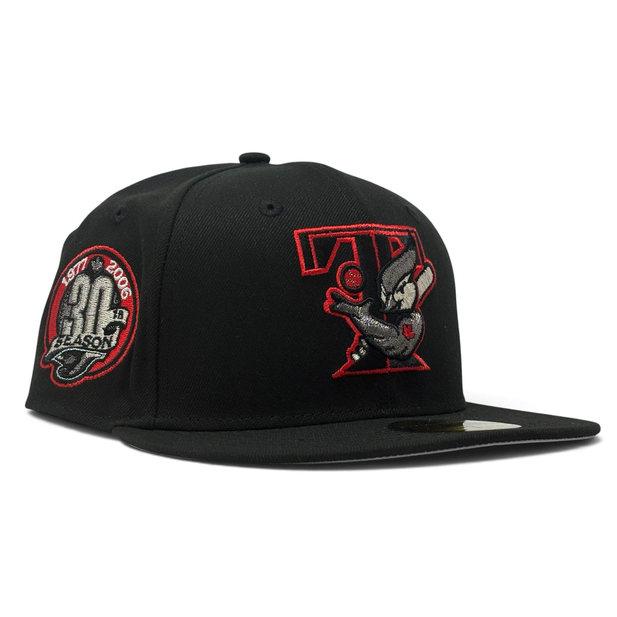 Toronto Blue Jays 30th season Anniversary New Era Black/Red logo Fitted Hat