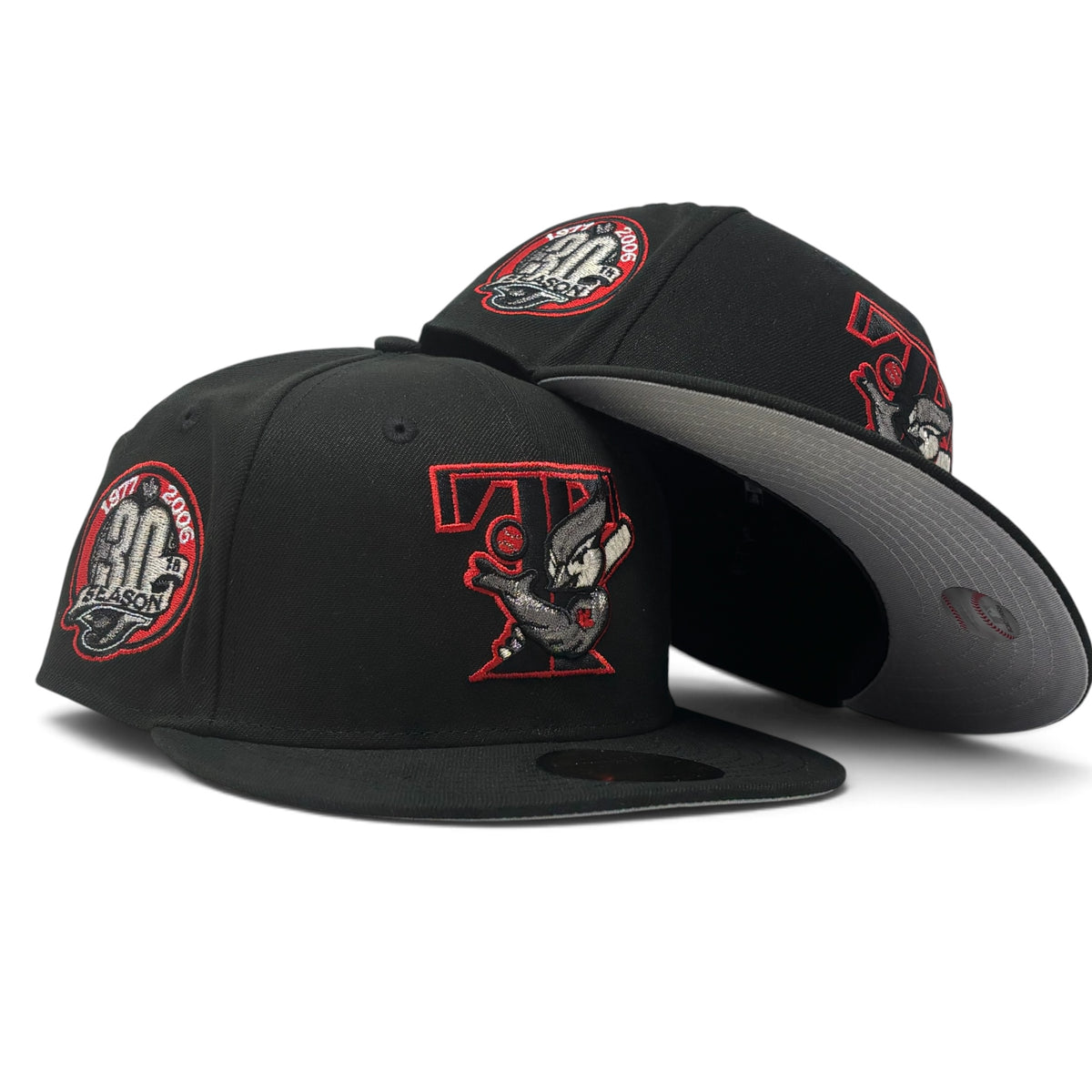 Toronto Blue Jays 30th season Anniversary New Era Black/Red logo Fitted Hat