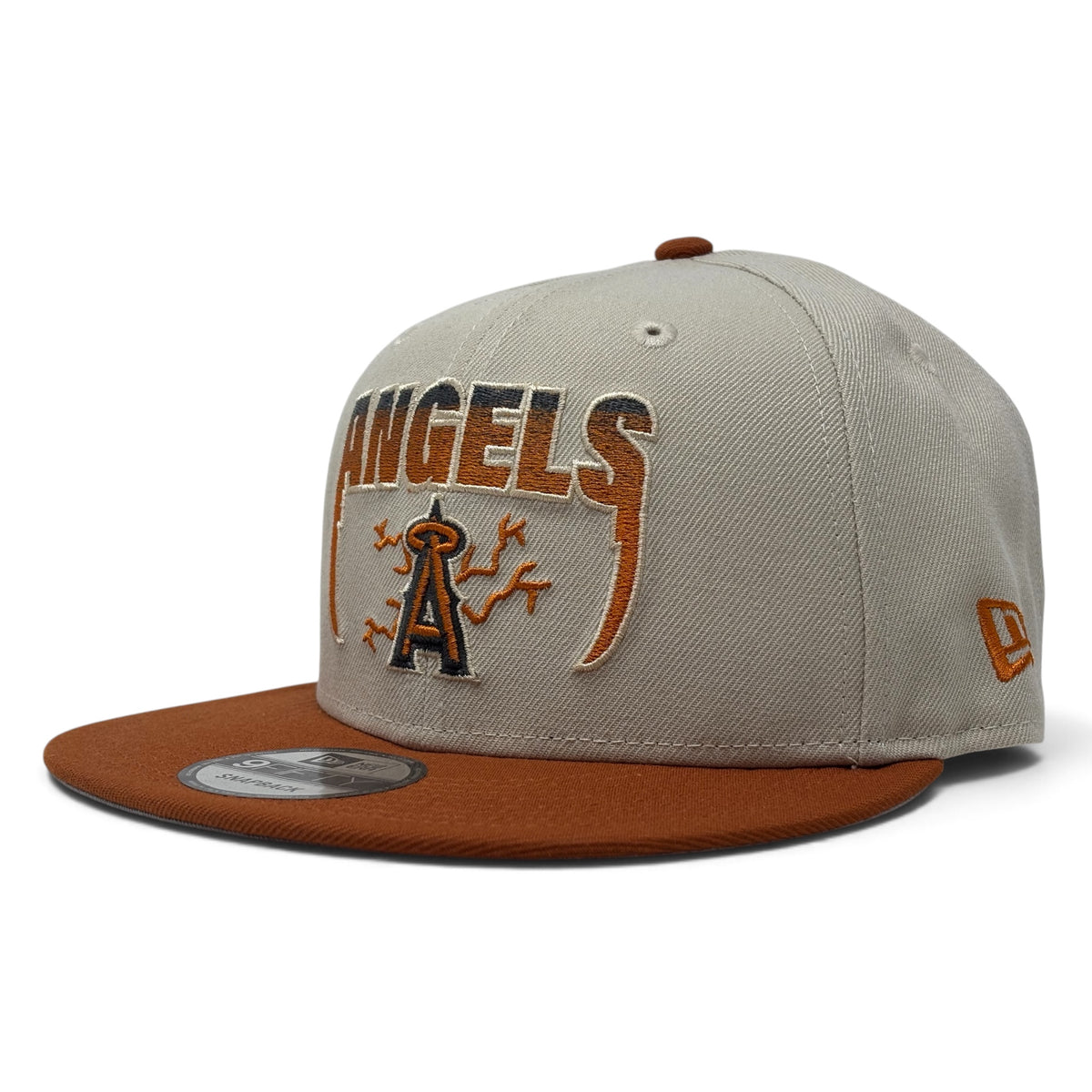 Los Angeles Angels 50th Anniversary Snapback Hats-Chrome Rust Orange