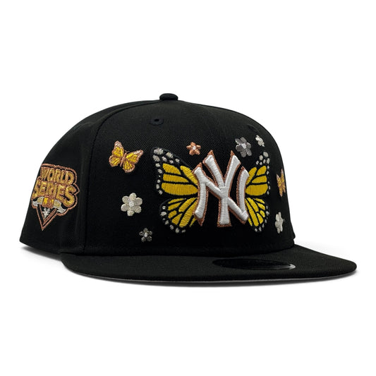 New York Yankees 2009 World Series Butterfly Snapback Hats-Black Yellow