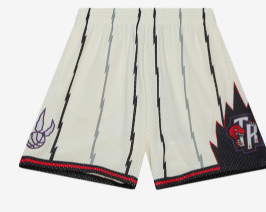TORONTO RAPTORS MITCHELL AND NESS CREAM SWINGMAN SHORTS