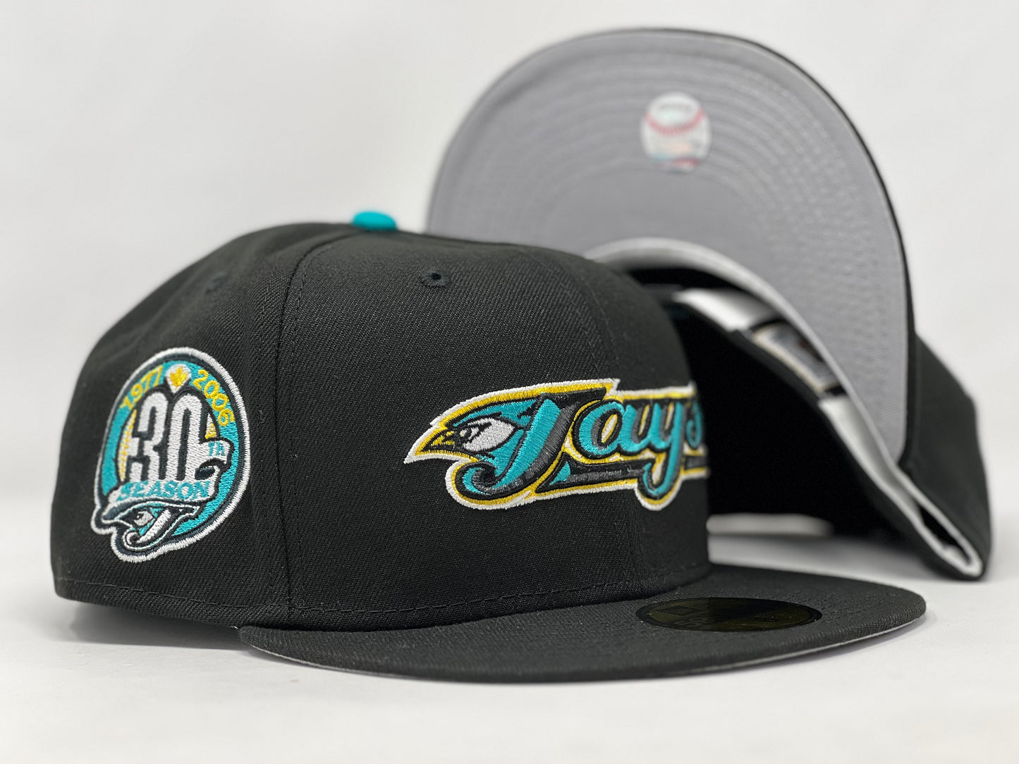 Toronto Blue Jays 30th Anniversary Gray Brim New Era Fitted Hat to Match Jordan Gamma 11