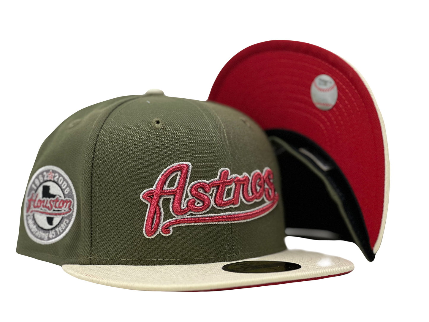 Houston Astros 45th Anniversary Red Brim New Era Fitted Hat