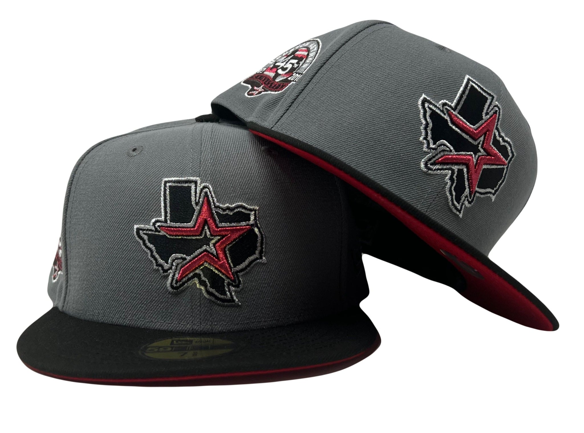 Houston Astros New Era 45th Anniversary Red Undervisor 59FIFTY Fitted Hat -  Gray/Black