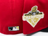 Kansas City Royals 2015 World Series Champions Red Black New Era Fitted Hat