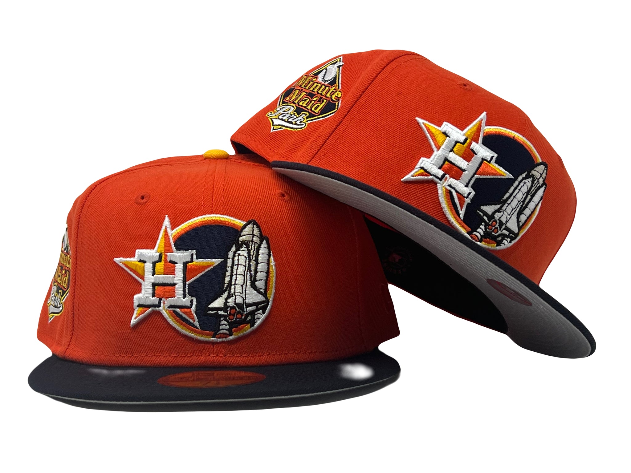 Black Houston Astros Apollo Navy Blue New Era Custom Fitted Hat