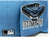 Jackie Robinson Ebbets Field Sky Blue Gray Brim New Era Fitted Hat