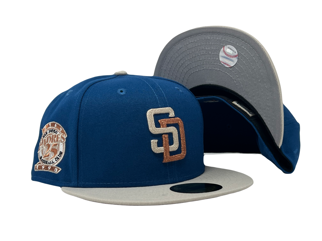 SAN DIEGO PADRES 25TH ANNIVERSARY CHAIN-LINK LOGO NEW ERA FITTED HAT