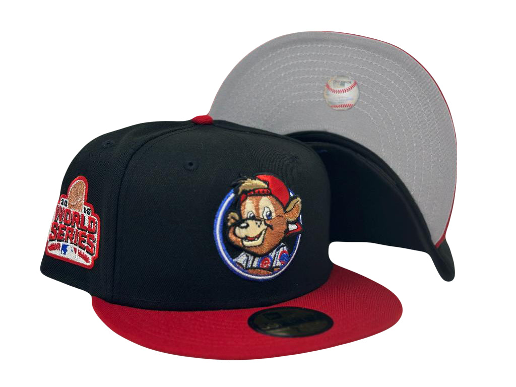 Black Chicago Cubs 2016 World Series "Bear Logo" New Era Fitted 