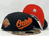 BALTIMORE ORIOLES 50TH ANNIVERSARY "REAL TREE PACK" ORANGE BRIM NEW ERA FITTED HAT