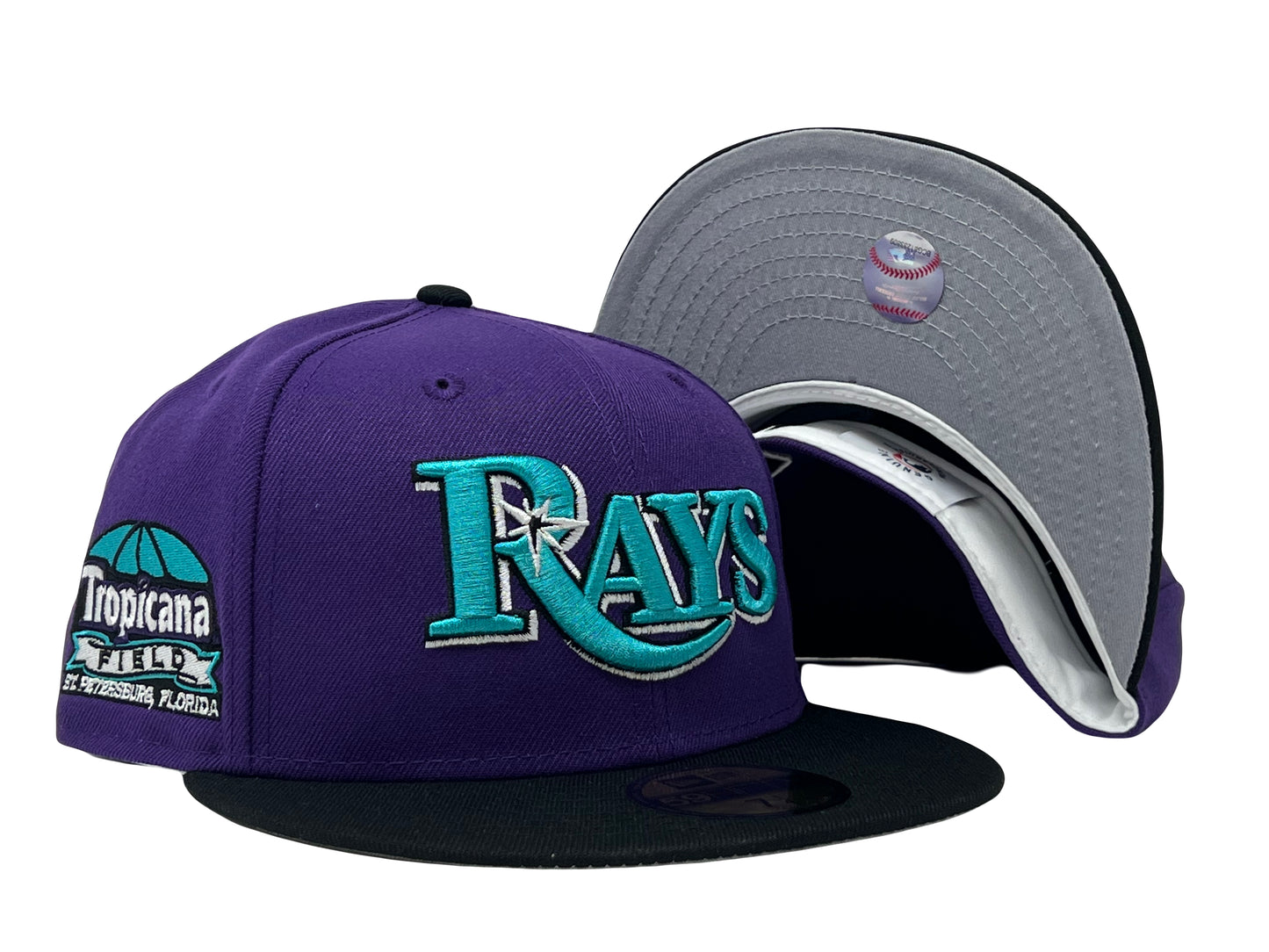 Tampa Bay Rays Tropicana Field Purple / Black Gray Brim New Era Fitted Hat