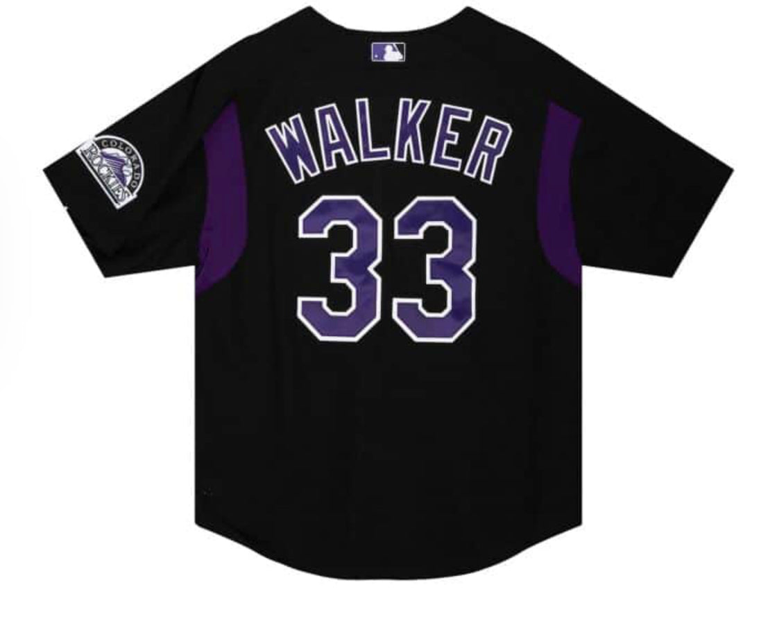 Colorado Rockies 2003 Larry Walker Authentic Mitchell and Ness Batting Practice Jersey