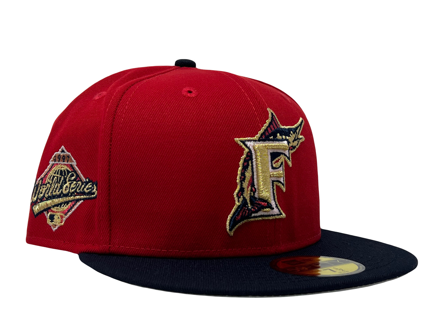 Florida Marlins 1997 World Series Red/ Navy Gray Brim New Era Fitted Hat