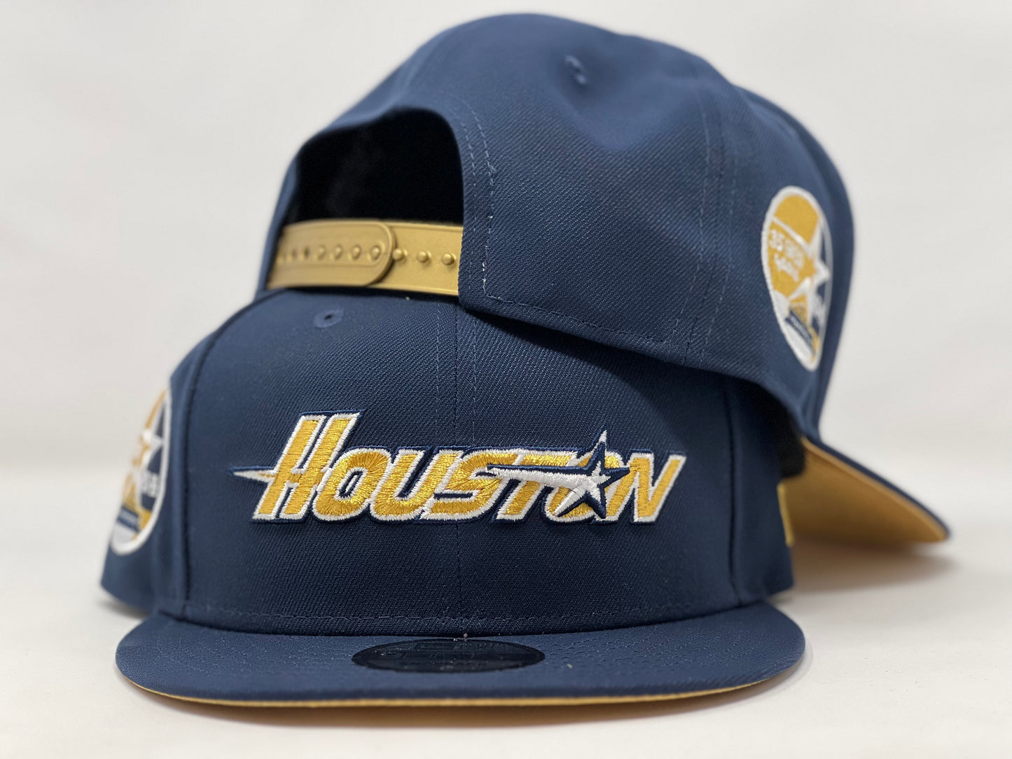 HOUSTON ASTROS 35TH ANNIVERSARY METALLIC GOLD BRIM NEW ERA SNAPBACK
