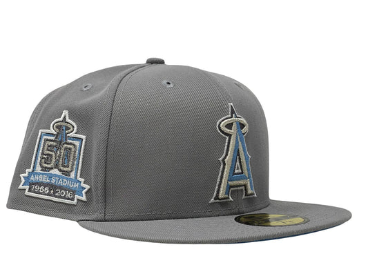 Los Angeles Angels 50th Anniversary Light Gray Icy Brim New Era Fitted Hat