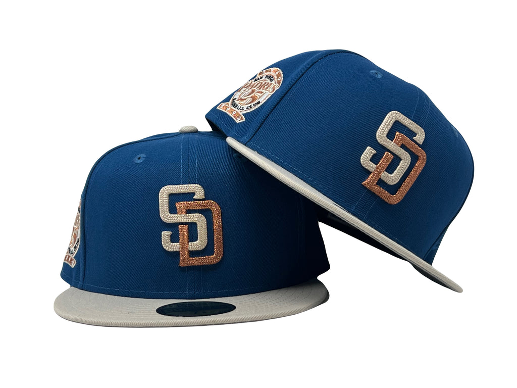 SAN DIEGO PADRES 25TH ANNIVERSARY CHAIN-LINK LOGO NEW ERA FITTED HAT