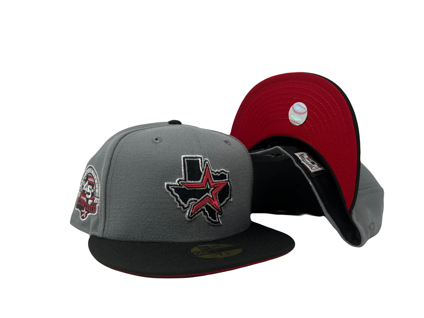 Houston Astros 45th Anniversary Red Brim New Era Fitted Hat