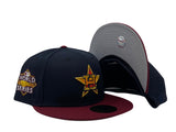 Navy Blue Houston Astros Gray Brim New Era Custom Fitted Hat