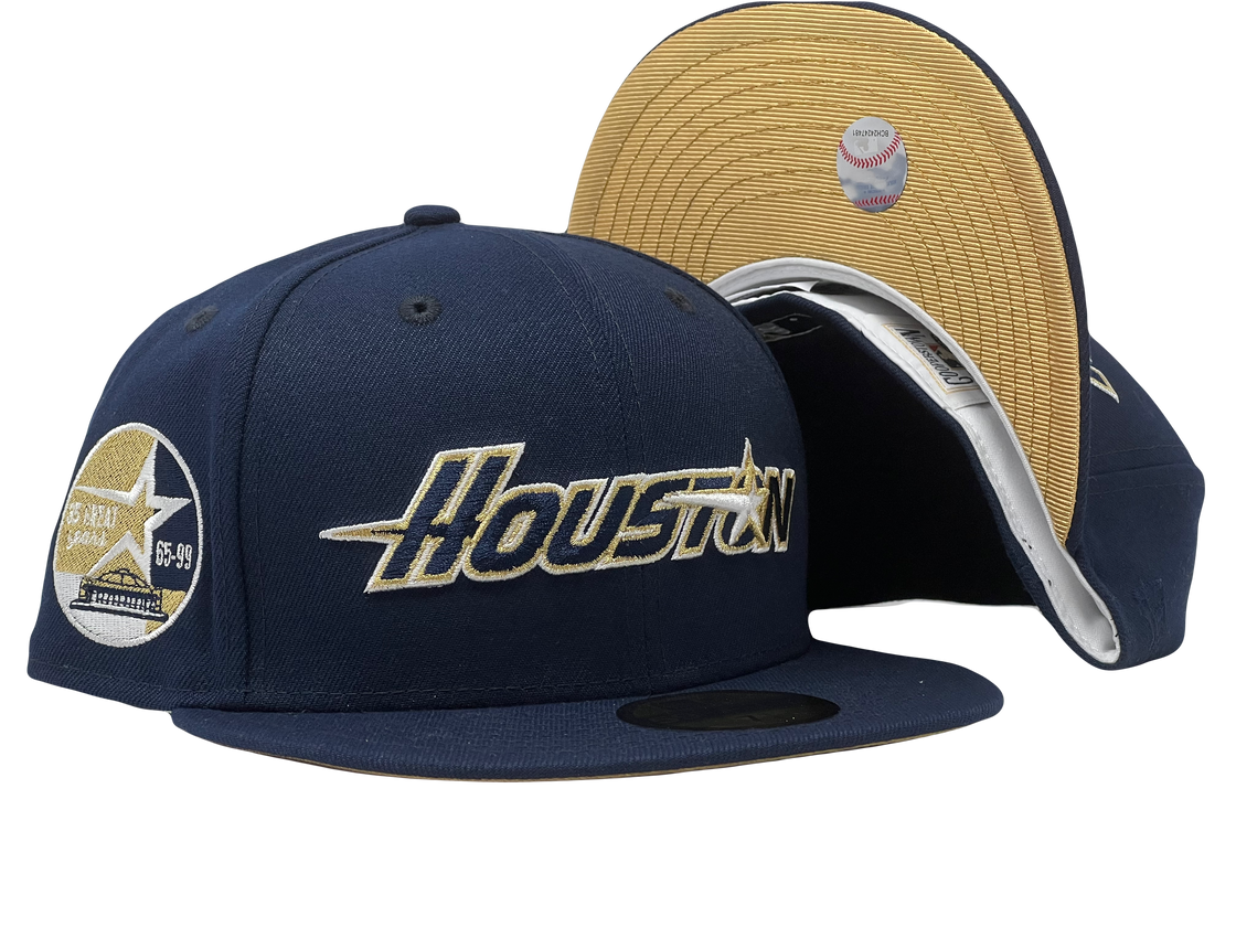 HOUSTON ASTROS 35TH ANNIVERSARY METALLIC GOLD BRIM NEW ERA SNAPBACK