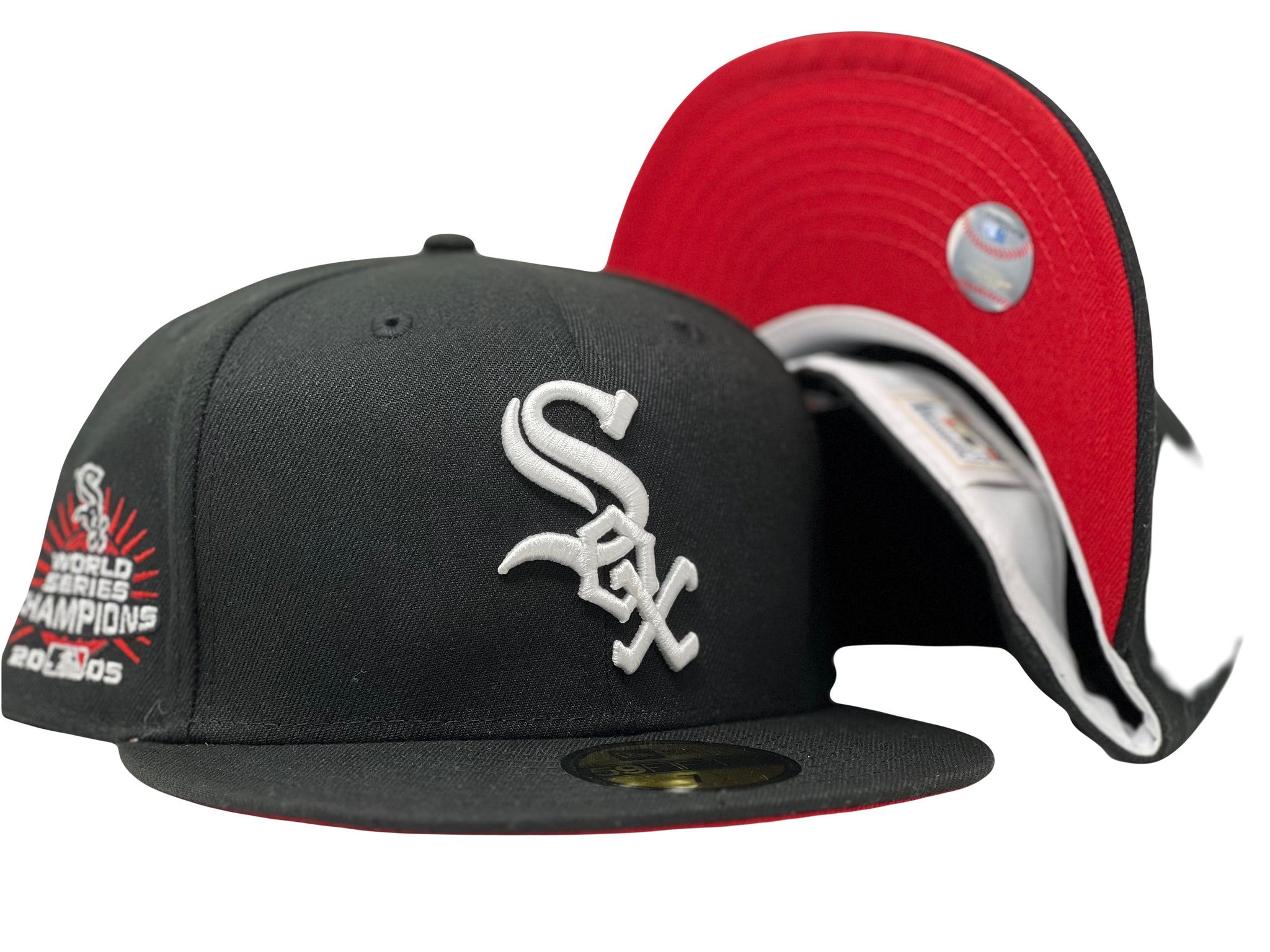 New Era Chicago White Sox Black Fitted Hat MLB 2005 World Series