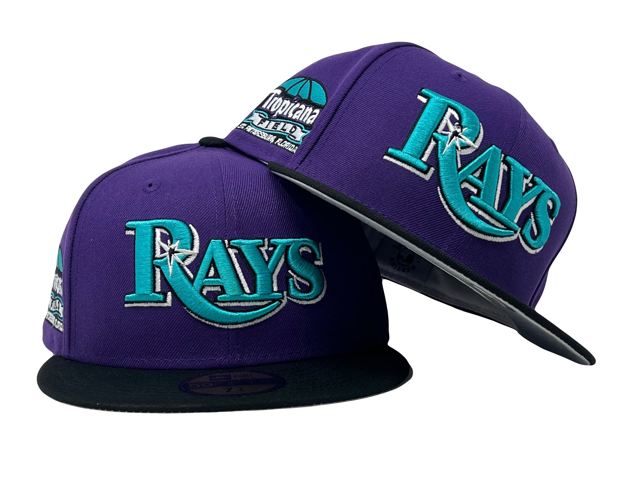 Tampa Bay Rays Tropicana Firld Purple / Black Gray Brim New Era Fitted Hat  – Sports World 165