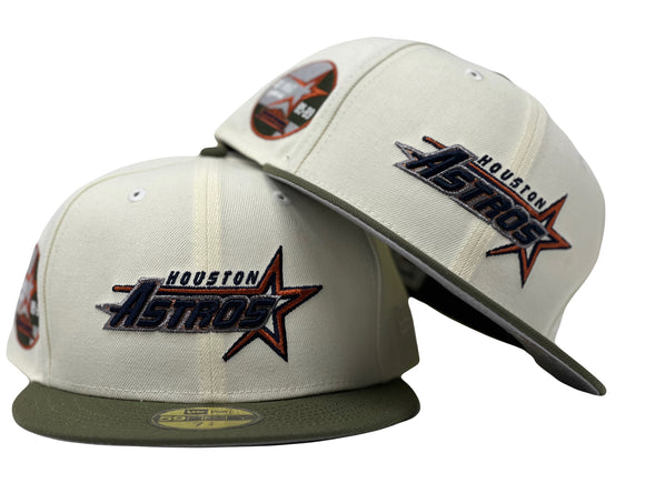 HOUSTON ASTROS 35TH ANNIVERSARY CHROME/ OLIVE NEW ERA FITTED HAT
