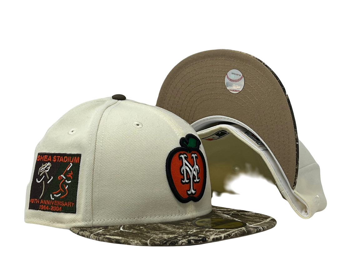 New York Mets Shea Stadium 40th Anniversary Chrome / Real Tree Visor New Era Fitted Hat