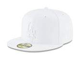 LOS ANGELES ANGELS WHITE GRAY BRIM NEW ERA FITTED HAT