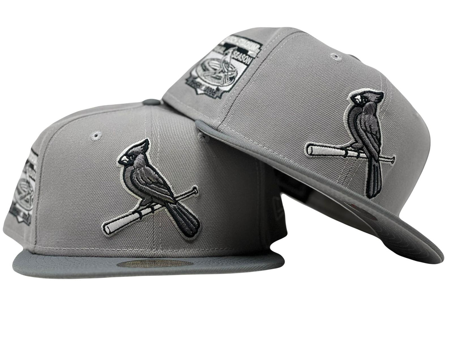 St. Louis Cardinals Bush Stadium Final Season Gray Brim New Era Fitted Hat