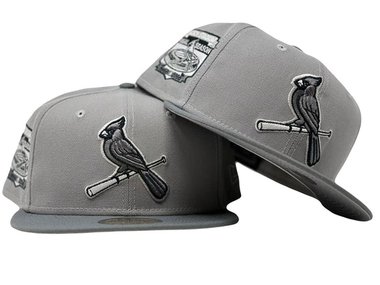 St. Louis Cardinals Bush Stadium Final Season Gray Brim New Era Fitted Hat