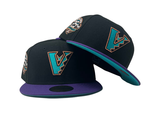 Arizona Diamondbacks 25th Anniversary "Up-Side Down" Front Logo Teal Brim New Era Fitted Hat