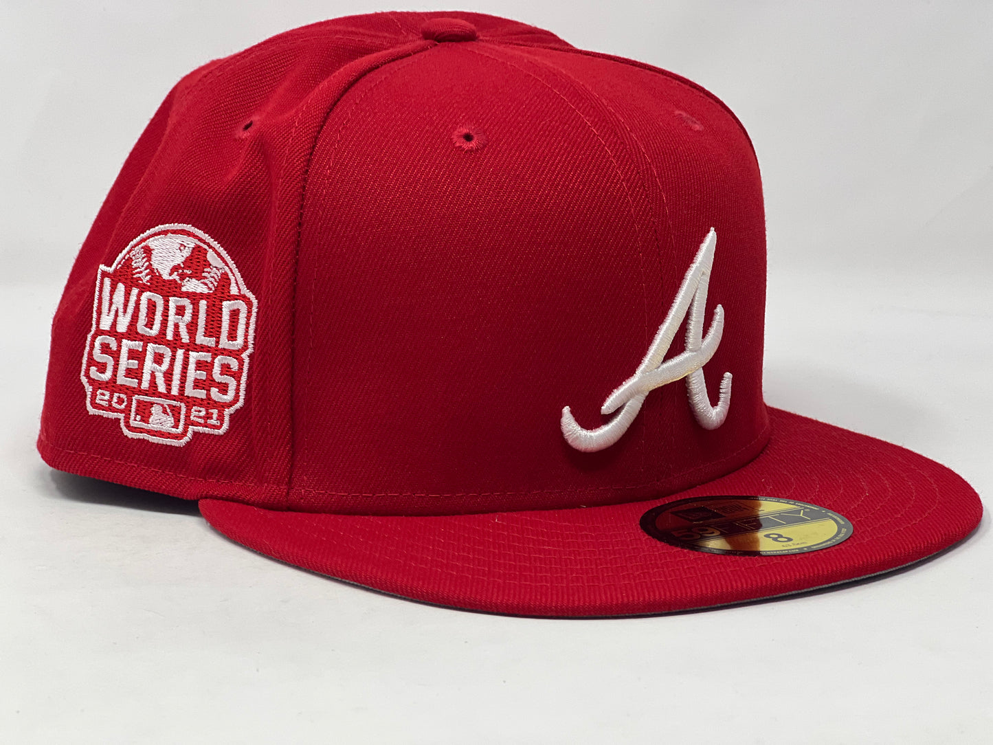 ATLANTA BRAVES 2021 WORLD SERIES RED GRAY BRIM NEW ERA FITTED HAT