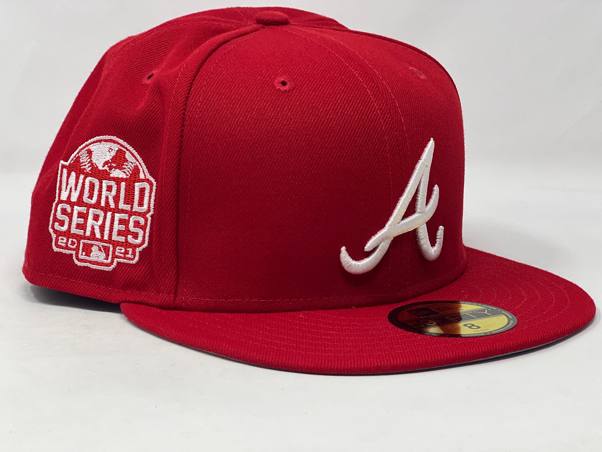 ATLANTA BRAVES 2021 WORLD SERIES RED GRAY BRIM NEW ERA FITTED HAT ...