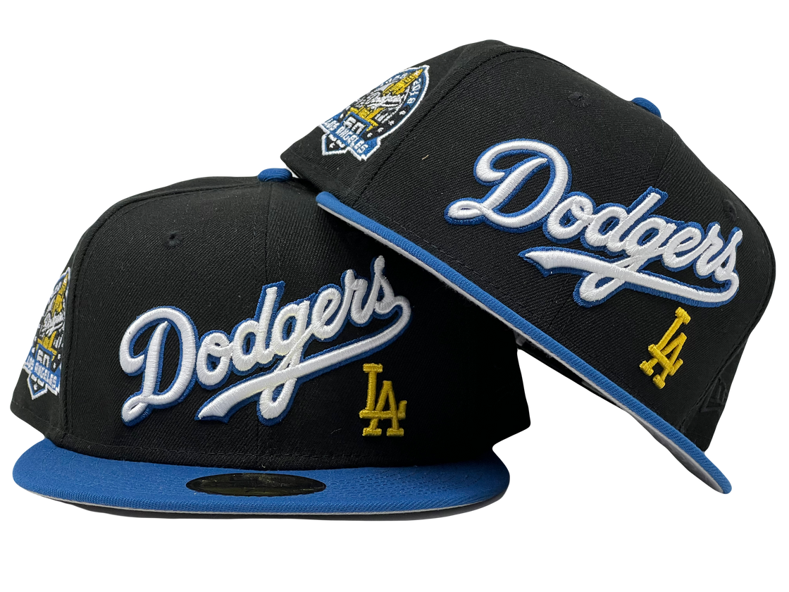 LOS ANGELES DODGERS GRAY BRIM NEW ERA FITTED HAT TO MATCH AIR JORDAN 3 WIZARDS