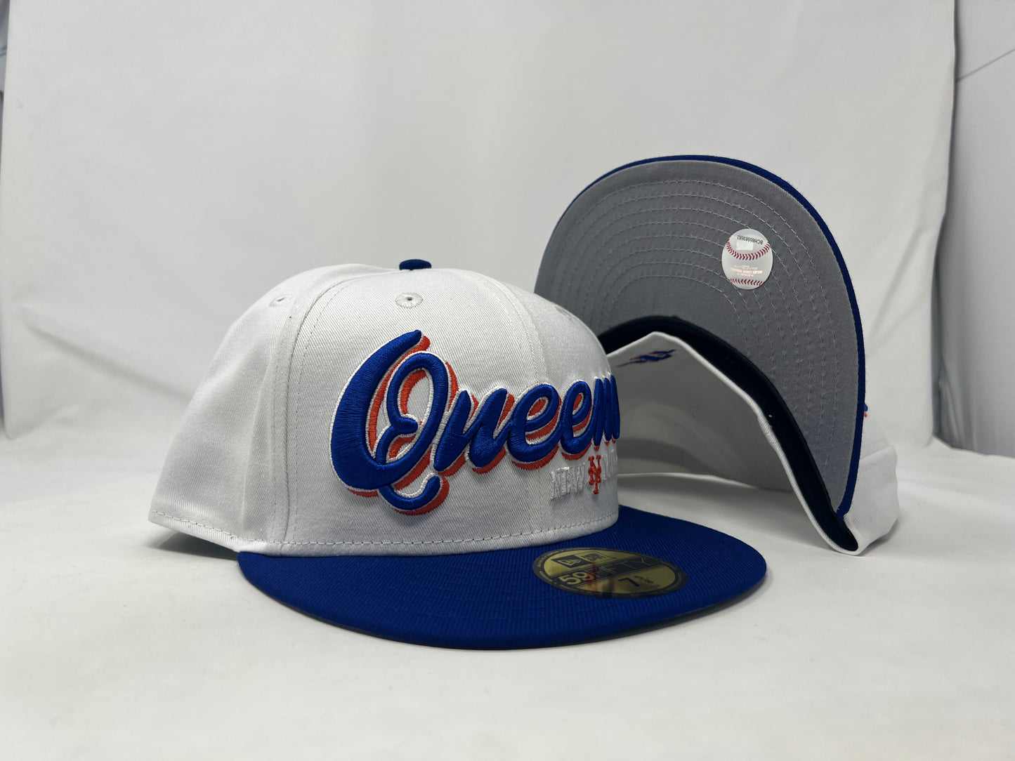 Queens New York Mets White Royal New Era Fitted Hat