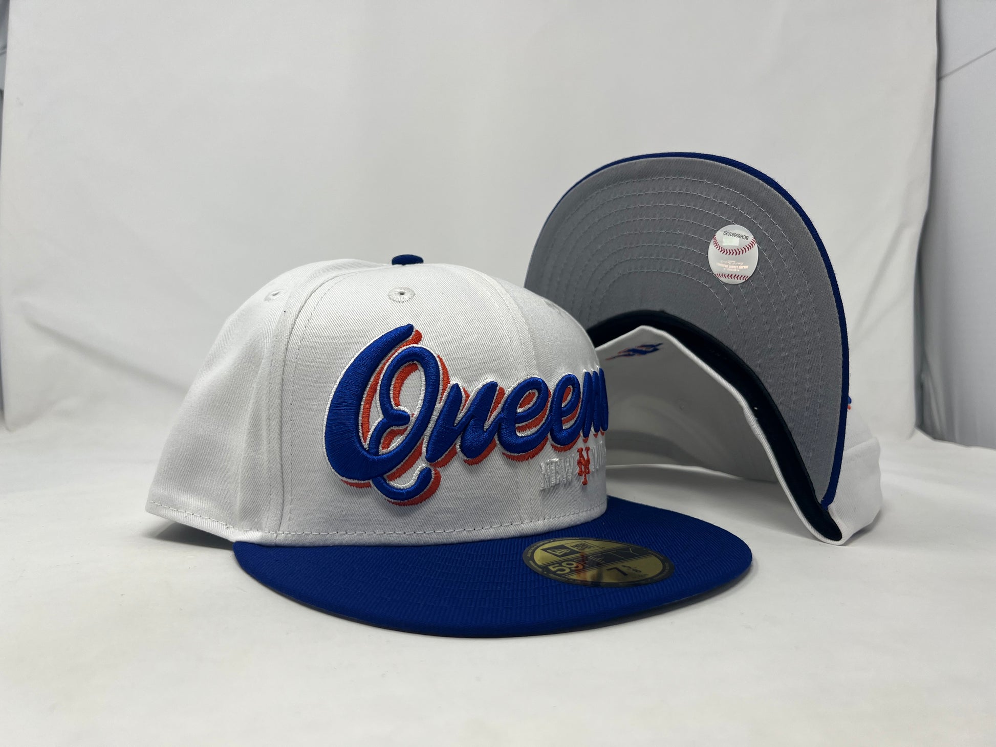 Queens New York Mets White Royal New Era Fitted Hat