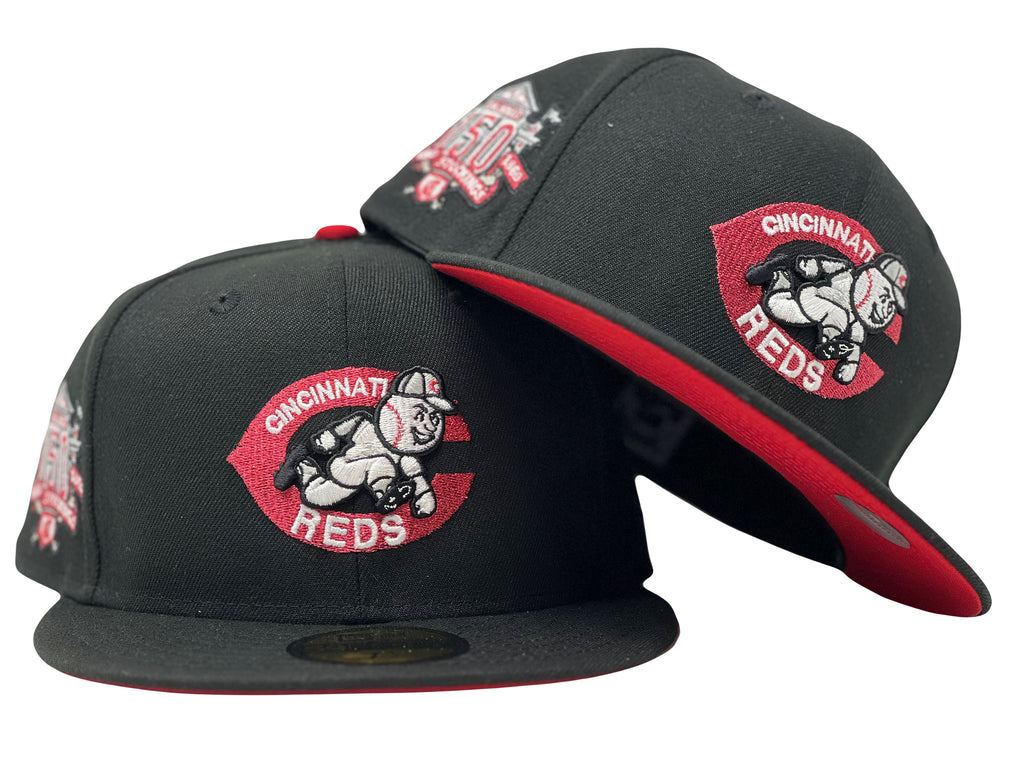 CINCINNATI REDS 150TH ANNIVERSARY RED BRIM NEW ERA FITTED HAT