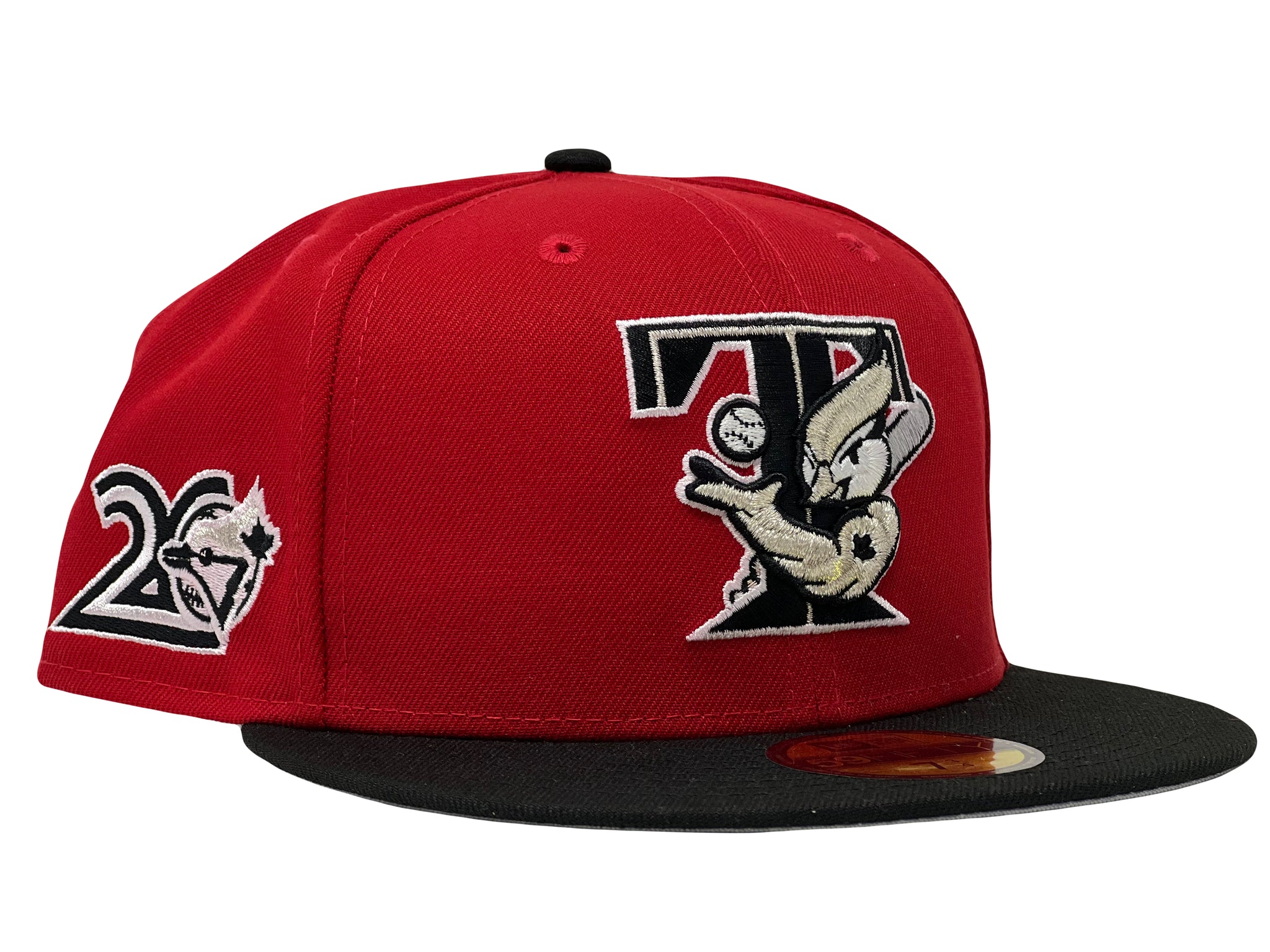 Toronto Blue Jays New Era 20th Anniversary Red Undervisor 59FIFTY Fitted  Hat - Gray/Black