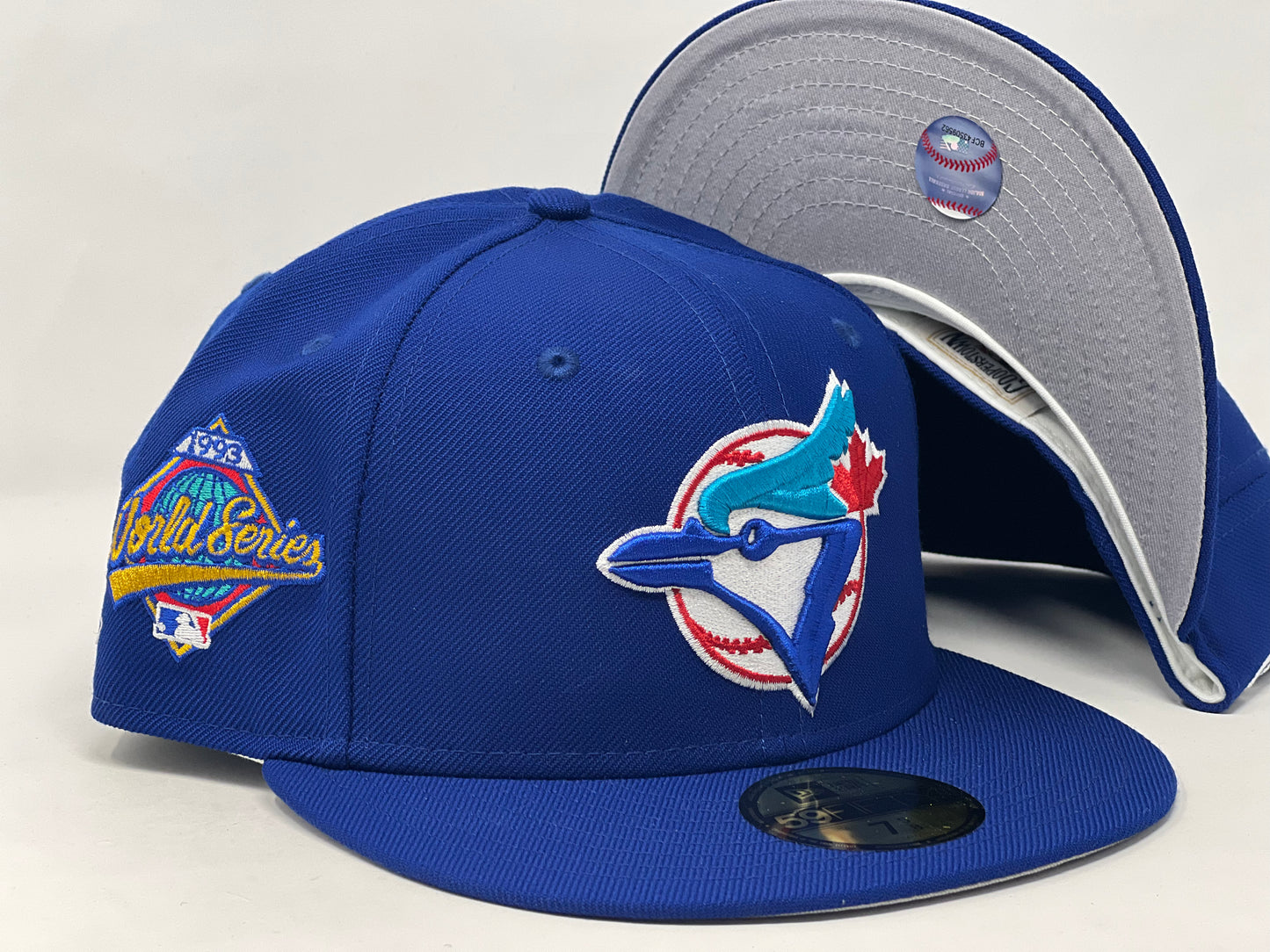 Toronto Blue Jays 1993 World Series Gray Brim Fitted Hat-Royal