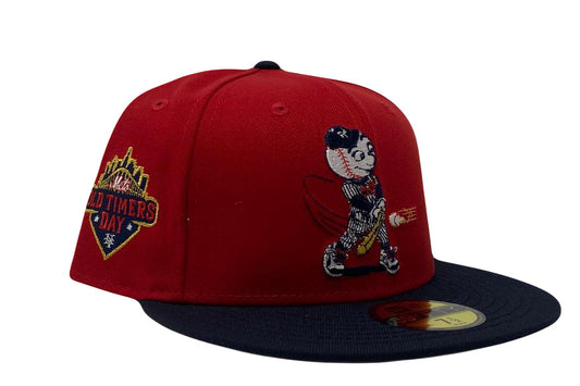 Red NY Mets Swinging Mr. Mets Man New Era Custom Fitted Hat