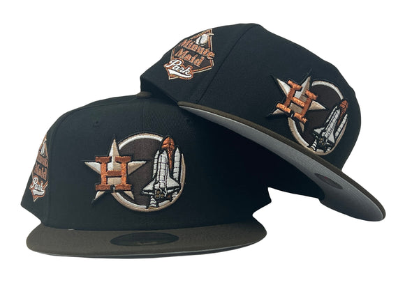Black Brown Houston Astros Custom New Era Fitted Hat