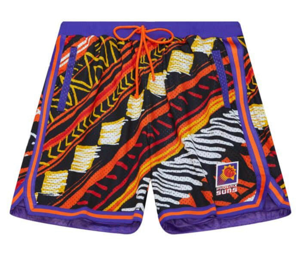 PHOENIX SUNS GAME DAY PATTERN MITCHELL AND NESS NBA SHORTS